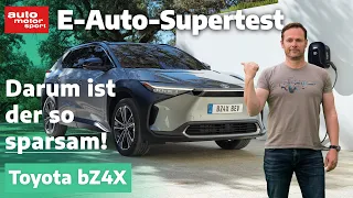 Toyota bZ4X: Darum ist er so sparsam! E-Auto Supertest mit Alex Bloch | auto motor und sport