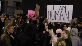 Raw Video: Hundreds protest Trump in Vancouver