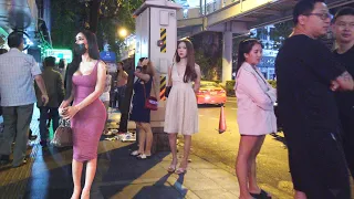 [4k] Thailand Bangkok Nightlife Midnight Scenes Soi 4 Nana To Thermae Cafe!