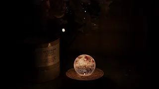 Glowing Crystal Ball 🔮 — Magical Night Ambience — 🌜 Eery Wind Chimes, Rain & Thunder 🌛