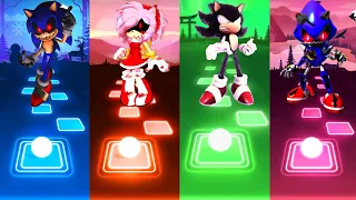 Sonic Exe vs Amy Exe vs Dark Sonic vs  Mental Sonic | Tiles Hop EDM Rush