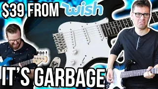 $39 Guitar from Wish.com... Is It Garbage?! || Cheapest Wish Strat Demo/Review