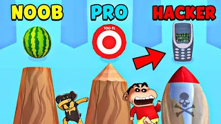 SHINCHAN vs CHOP 😂 | NOOB vs PRO vs HACKER Log Thrower | IamBolt Gaming