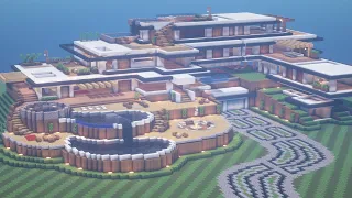 Minecraft: Modern Mega Mansion Tutorial Pt. 1 | Architecture Build (#12)