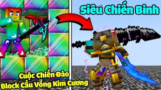 MINI GAME : CUỘC CHIẾN ĐÀO BLOCK CẦU VỒNG KIM CƯƠNG MINECRAFT ** NOOB CÓ THANH KIẾM HÓA SIÊU VIP