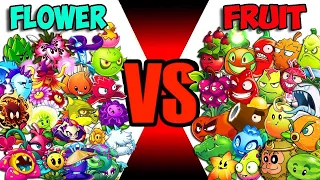 Team FLOWER vs FRUIT Plants - Who Will Win? - PvZ 2 v10.6.1 Team Plant vs Team Plant Battlez