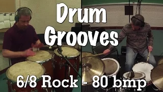 Drumset & Conga Groove - 6/8 Rock 80 bpm
