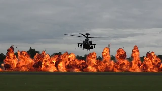 Apache Helicopter Display RAF Cosford 2019 *PYROS*