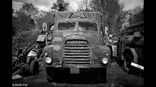 Abandoned Military Vehicle Graveyard Full Of Old War Vehicles - Urban Exploration Scrapyard Boneyard