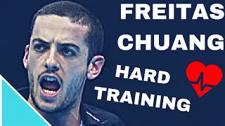 TRAINING With FREITAS Marcos and CHUANG CHIH-YUAN Table Tennis Practice, serve, footwork