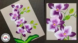 BEAUTIFUL Orchids flower painting | Acrylic Painting Tutorial | Step By Step Painting For Beginners