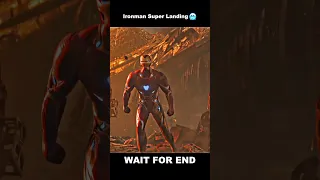 Spiderman super landing vs Ironman super landing #shorts #marvel