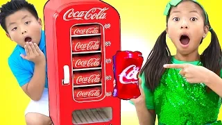 Wendy Pretend Playing with Coke Vending Machine Soda Toys for Kids