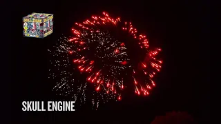 Skull Engine 500g Firework from World Class - Hard Hitting 8 Shot Cake with Colorful Ring Effects