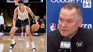 Michael Malone Addresses Nuggets Players Missing Shoes During Pregame | 2024 NBA Playoffs