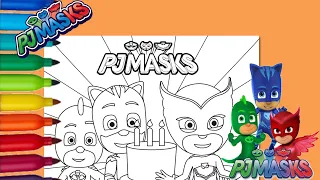 SUPER HEROS PJ MASKS COLORING PAGE - Pj Masks Coloring Book | Owlette Gekko Catboy Birthday Party