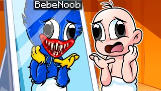 BEBE NOOB SE CONVIERTE EN HUGGY WUGGY 😱 BEBE NOOB SE TRANSFORMO EN HUGGY WUGGY EN MINECRAFT