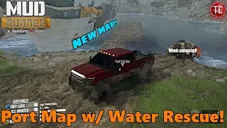 SpinTires Mud Runner: NEW Shipping Port Map w/ Water Rescue and Full Exploration