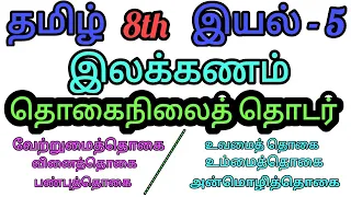 8th Tamil || இலக்கணம் || இயல் - 5 || தொகைநிலைத்தொடர்