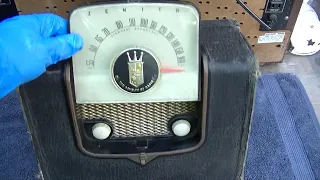 1950 Zenith Portable G503 Flip Front Tube Radio 5G41 Resurrection Partial Fail