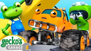 Messy Monster Truck Fix | Gecko the Mechanic | Vehicle Repair Cartoons | Buses, Trucks and Cars