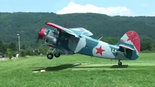 ✈ GREAT Antonov AN-2 - world biggest single-engine biplane - D-Day Sisseln, Switzerland