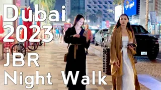 Dubai Nightlife JBR (Jumeirah Beach Residence) Walking Tour 4k | United Arab Emirates 🇦🇪