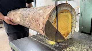 Surprise In A Rotten Log // Building a Beautiful Dining Table Using Tree Trunks