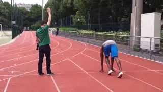 Usain Bolt entrainement au meeting Areva 2013