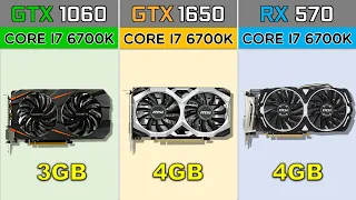 GTX 1060 vs GTX 1650 vs RX 570 with Core i7 6700k 2020's Games Benchmarks @ 1080p