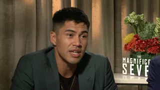 The Magnificent Seven: Vincent D’Onofrio & Martin Sensmeier Official Movie Interview | ScreenSlam