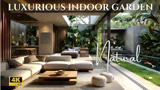 Beauty of Modern Indoor Garden : Luxurious Indoor Garden House and Opulent Backyard Retreat
