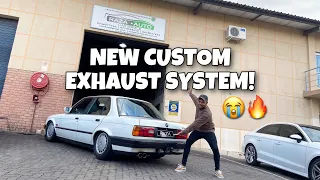 New CUSTOM Exhaust System For The BAGGED BMW E30!! /// Sponsored by RAZA Automotive! 🔥