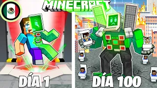 ¡Sobreviví 100 DÍAS como un COMPUTERMAN en Minecraft HARDCORE!