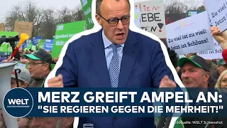 ANGRIFF AUF AMPEL: "Sie regieren gegen die Mehrheit!" CDU-Chef Merz zu Bauernprotesten Deutschland