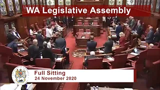 WA Legislative Council Full Sitting - 24 November 2020