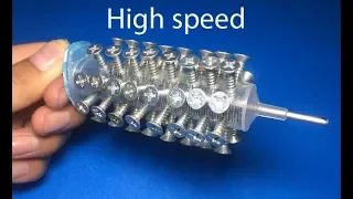 How to make high speed motor from screws , amazing idea with screws
