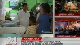 Pres. Duterte at PNP Chief Dela Rosa, dumalaw sa burol ng pulis na namatay sa operasyon kontra-droga
