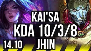 KAI'SA & Rell vs JHIN & Bard (ADC) | 10/3/8, 600+ games | KR Master | 14.10