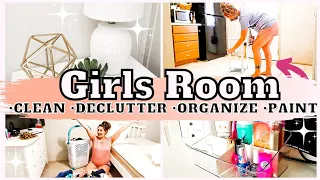 EXTREMELY 😬 MESSY GIRLS ROOM CLEAN, DECLUTTER, ORGANIZE | MarieLove