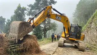 Excavator at Work | Fastest Work of JCB Big Excavator | Clearing Landslide and Loading in Tractor