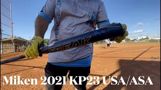 WOW! Hitting and Review NEW 2021 Miken KP23 ASA/ USA softball bat HOT!!!