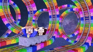 DIE LÄNGSTE REGENBOGEN ACHTERBAHN IN MINECRAFT!