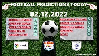 Football Predictions Today (02.12.2022)|Today Match Prediction|Football Betting Tips|Soccer Betting