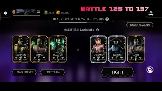 MK mobile  battle 125 to 137 Fatal Black Dragon Tower