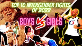 🔥Top 10 intergender fights of 2022|Women VS Men Fights|girls vs boys|Woman vs|Women VS #martialarts