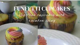 Funfetti Cupcake with rainbow whipped cream |  recipe |Mother's day special #mothersday