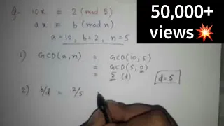 Linear congruence example 1 | Number theory | Finding solution of x | How to find solution of linear