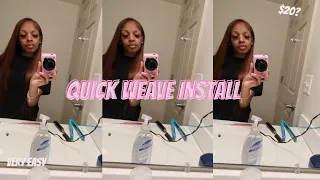 HOW TO DO A SIDE PART QUICK WEAVE WITH NATURAL LEAVE OUT
