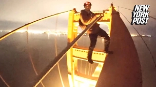 Dimwits climb Golden Gate bridge, risking their lives for YouTube views | New York Post